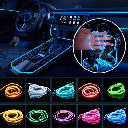 118-Inch Car Interior Neon Lights (Center Console And Dashboard) with Armrest Storage Box, APP Application Control RGB LED Light Strip Suitable for Car Decorative Lighting Additions, Without Battery