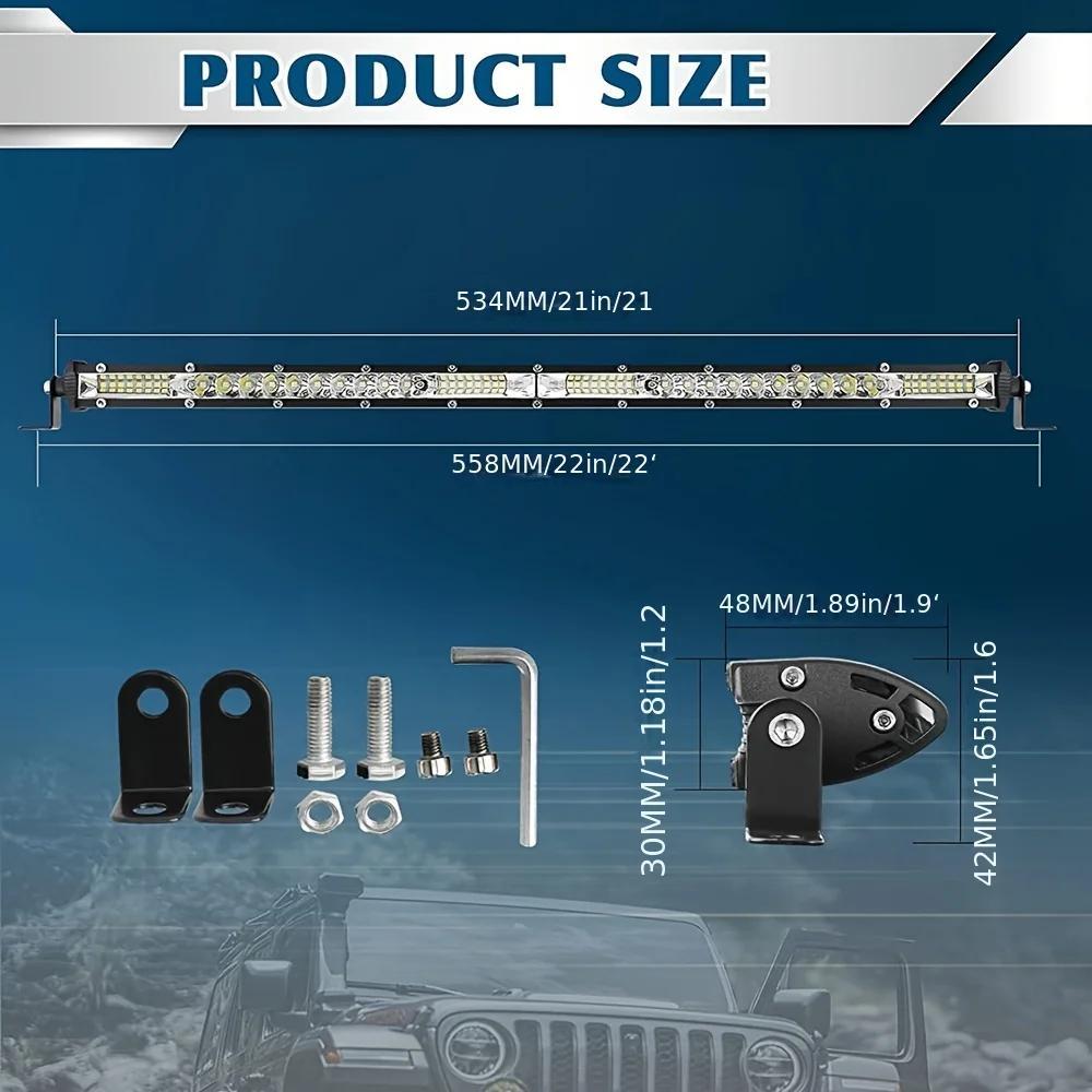 22inch 10inch LED Work Light Bar + 4inch LED Light Bar for Car Truck Offroad 4x4 Jeep SUV UTV ATV Tractor Off Road, No Battery Required