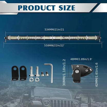 22inch 10inch LED Work Light Bar + 4inch LED Light Bar for Car Truck Offroad 4x4 Jeep SUV UTV ATV Tractor Off Road, No Battery Required