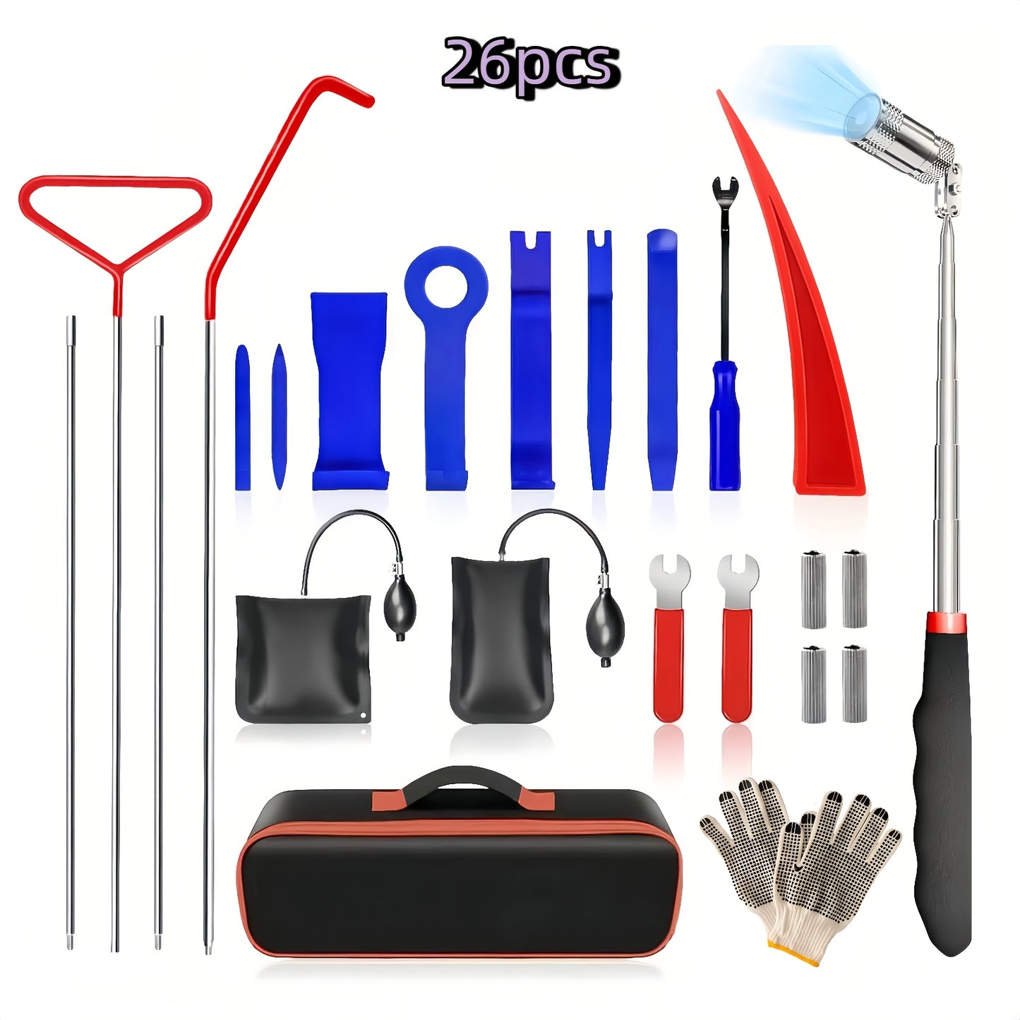 Car Maintenance Tool Set, Stainless Steel Assorted 5Th Wheel Pin Puller, Car Emergency Hook Tree Cleaning Hook, Perfect for Home Repair & Car Enthusiasts, Without Battery