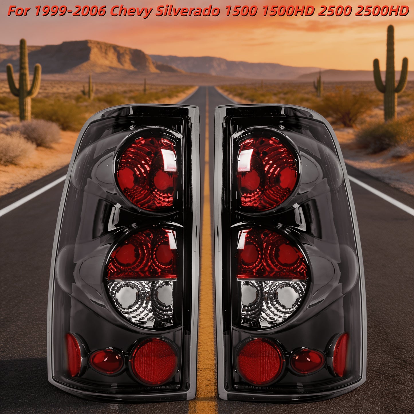 Taillights Truck Accessories A Pair Truck Accessories for Chevrolet for Chevy for Silverado 1500 1500HD 2500 2500HD 1999-2006, Tail Lights for Trucks Plastic Housing + Lens (No Bulbs)