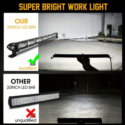 Ultra Slim LED Bar 20 Inch 180W Offroad Light Single Row 12V 24V LED Work Lamp For Auto ATV SUV Tractor Boat Light Bar