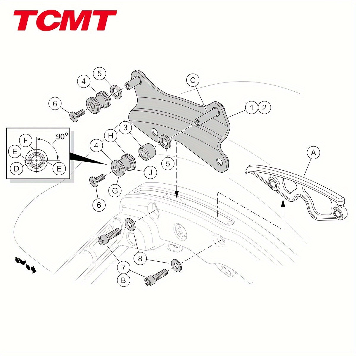 TCMT 4 Point Docking Hardware Kit Fit For Road King Street Glide Special CVO Electra Glide Standard Touring 2014-2024