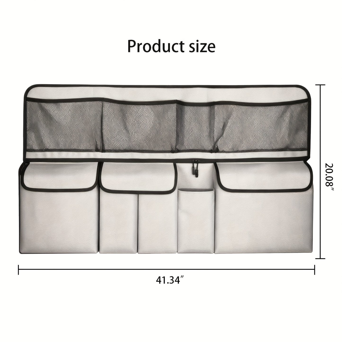 1 One Oxford Cloth Car Trunk Organizing Folders, High Capacity Adjustable Rear Seat Storage Bag, Car Trunk Storage, with Storage Pocket, Universal Fit Vehicle Interior Accessories