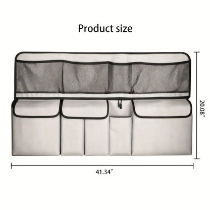 1 One Oxford Cloth Car Trunk Organizing Folders, High Capacity Adjustable Rear Seat Storage Bag, Car Trunk Storage, with Storage Pocket, Universal Fit Vehicle Interior Accessories