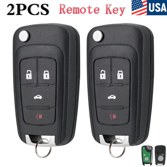 2pcs Remote Flip Car Key Fob Control for Chevrolet for camaro Equinox for malibu Impala Cruze for Buick Lacrosse for regal Verano for encore for GMC Terrain 2010 2011 2012 2013 2014 2015 2016 2017 2018 2019 2020 2021 2022 Fit FCC ID OHT01060512