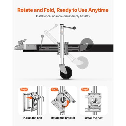VEVOR Boat Trailer Jack Marine Heavy Duty Swivel Mount Tongue Jack 1000 lbs/1500lbs Load Single wheel / Double wheel
