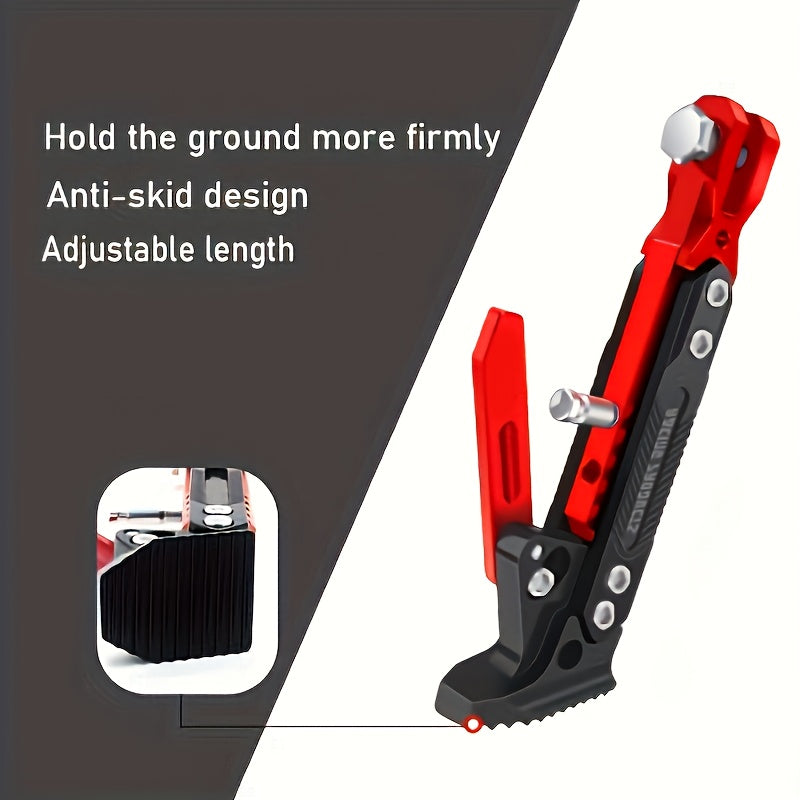 Motorcycle Kickstand Adjustable Side Stand – Aluminum Alloy, 330 LB Capacity, Universal Fit for Street Bikes Scooters Cruisers, 8 Colors