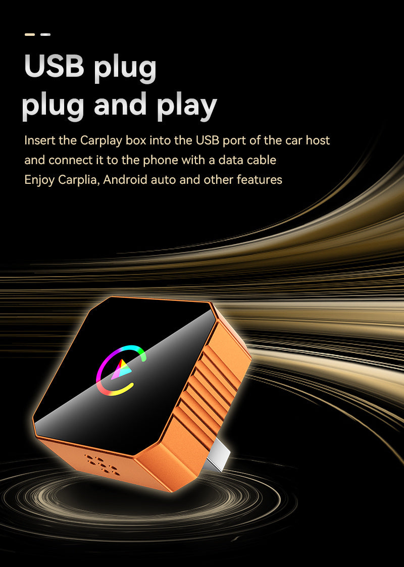 Wireless Carplay for Vehicles Hands-Free Smartphone Connectivity USB Port Compact Design Seamless Connection Compatible with Vehicles Equipped with Wired Carplay And Wired Android Auto Protocols, Without Battery