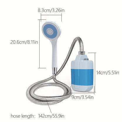 Portable Shower Camping Shower - Rechargeable Outdoor Camp Shower Pump with IPX6 Waterproof, for Camping Beach Swimming Outdoor Traveling Hiking