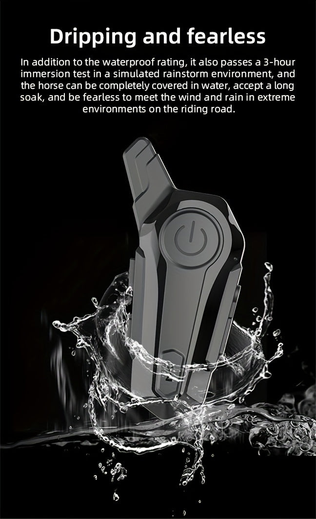 The Wireless Intercom Headset for Motorcycle Helmets Supports Real-Time Communication for Two People And Is, Compatible with Full-Face, Three-Quarter, And Open-Face Helmets.