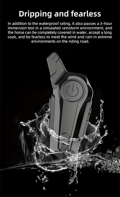 The Wireless Intercom Headset for Motorcycle Helmets Supports Real-Time Communication for Two People And Is, Compatible with Full-Face, Three-Quarter, And Open-Face Helmets.