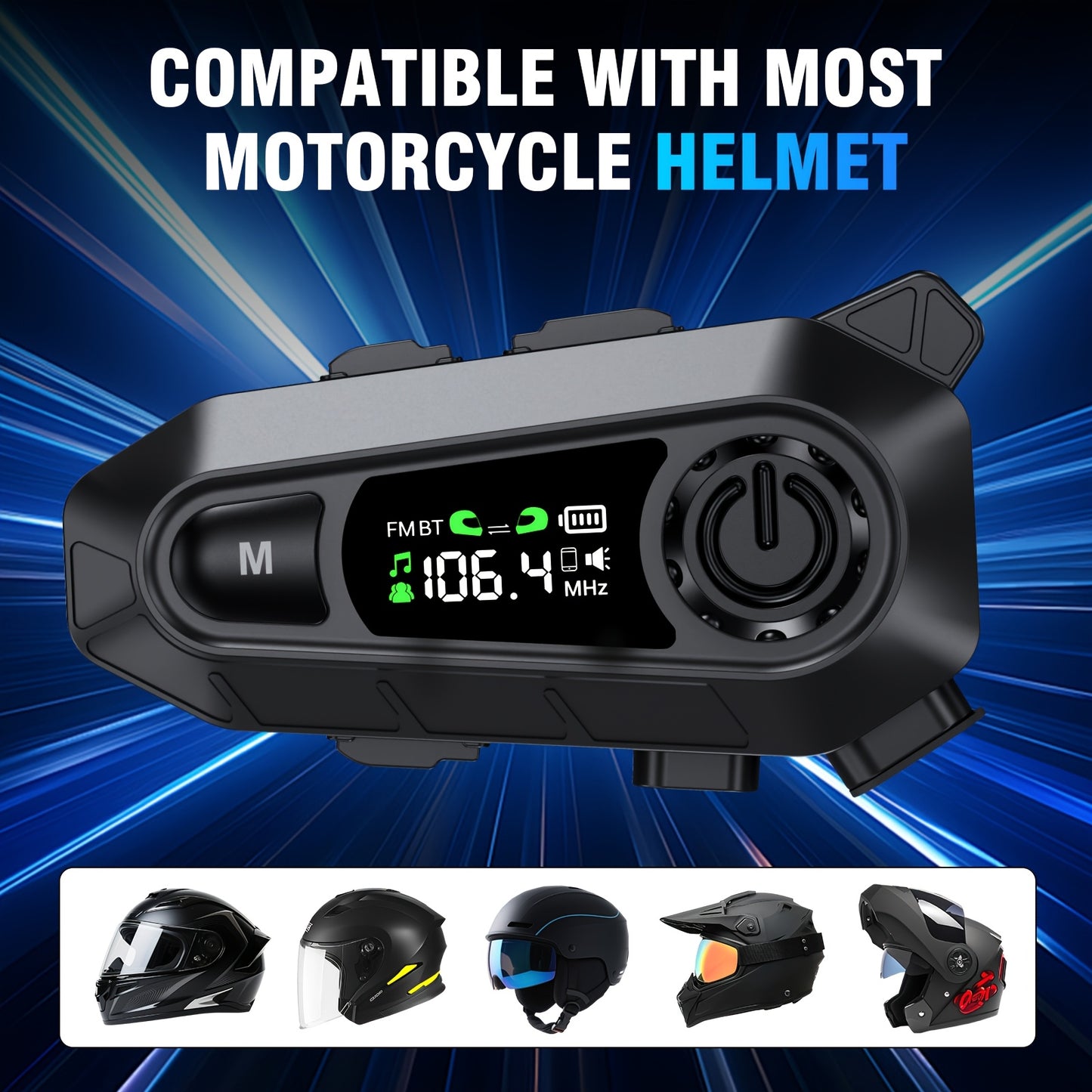 Motorcycle Helmet Wireless Intercom Headset