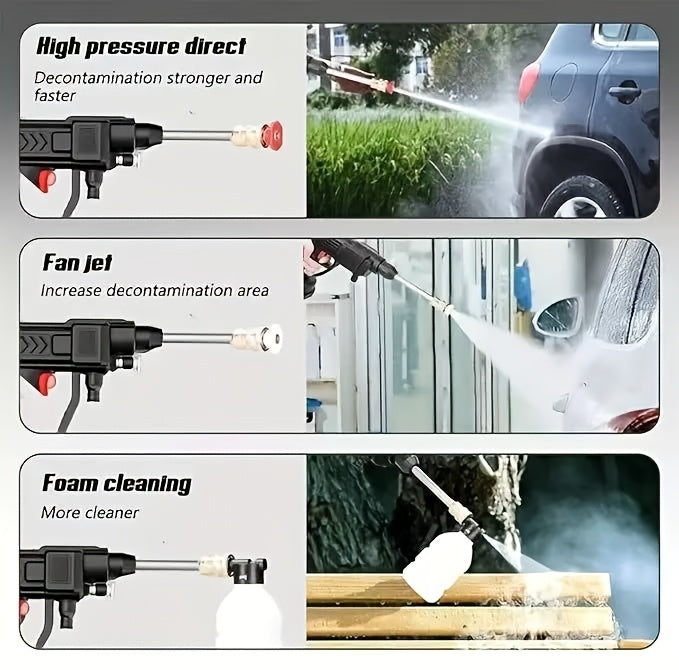 This Portable Charging Car Wash Tool Breaks The Limits of Faucets And Is Ready to Use with Water. Suitable for Car Cleaning, Garden Watering, And Home Floor Cleaning, It Is Super Convenient to Carry Outdoors