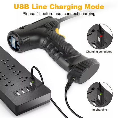 5200mah Wireless Rechargeable Air Compressor, Portable And Automatic Tire Inflator For Your Car, Bicycle And All Kinds Of Balls, Tire Inflator, Car Tire Air Pump, Tire Pressure Gauge, Portable Air Compressor, Air Pump, Tire Pump, Air Compressor