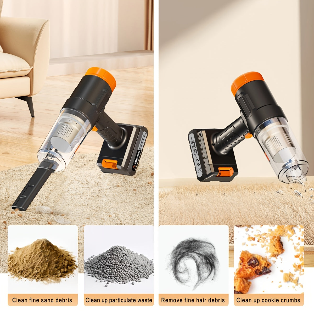Car Vacuum Cleaner Suction Strong, Convenient Wireless Dust Collector, Car And Household Cleaning Supplies, Cool Automotive Supplies, Gap Vacuum, Suitable For Cars, RV, Kitchen, Floor, Home And Other Cleaning Equipment