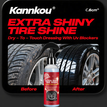 Tire Shine Spray & Dressing - High Gloss Black Tire Polish with UV Protection, Long-Lasting Coating for Cars, Quick-Acting Shine Restoration & Protection, Chemical-Free Formula, Fit for All Vehicles, Car Tire Shine, Vehicle Appearance Enhancement
