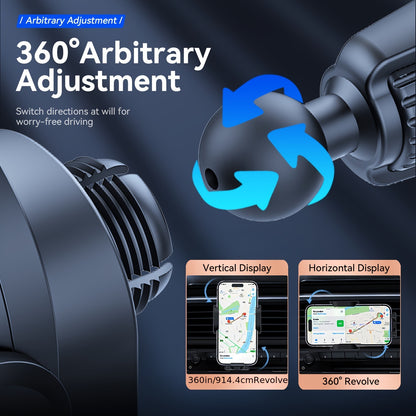 Fast Charging Wireless Car Charger with Auto-Clamping Mount, Compatible with Iphone 16/15/14/13/13 Pro/12 Pro Max/12 Pro/12/11/10 Series And Samsung Galaxy Series, Offering 15W/10W/7.5W Charging Through Air Vent