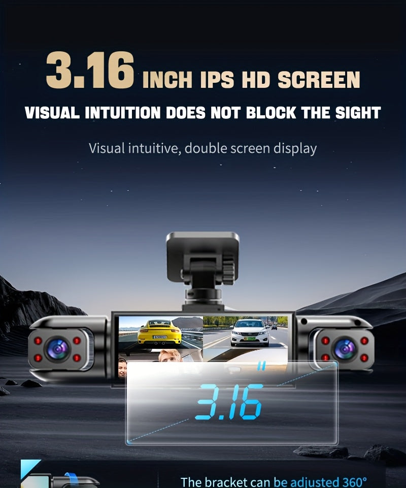360 ° 4-channel/3-channel 1080P High-definition Ultimate Safety Driving Recorder Set, Car Camera 1080P Front And 720P Front, Back, Left, Right Full Coverage, Night Vision, WDR, G Sensor, Loop Recording - Car, Optional Cardless/32GB/64GB TF Card.