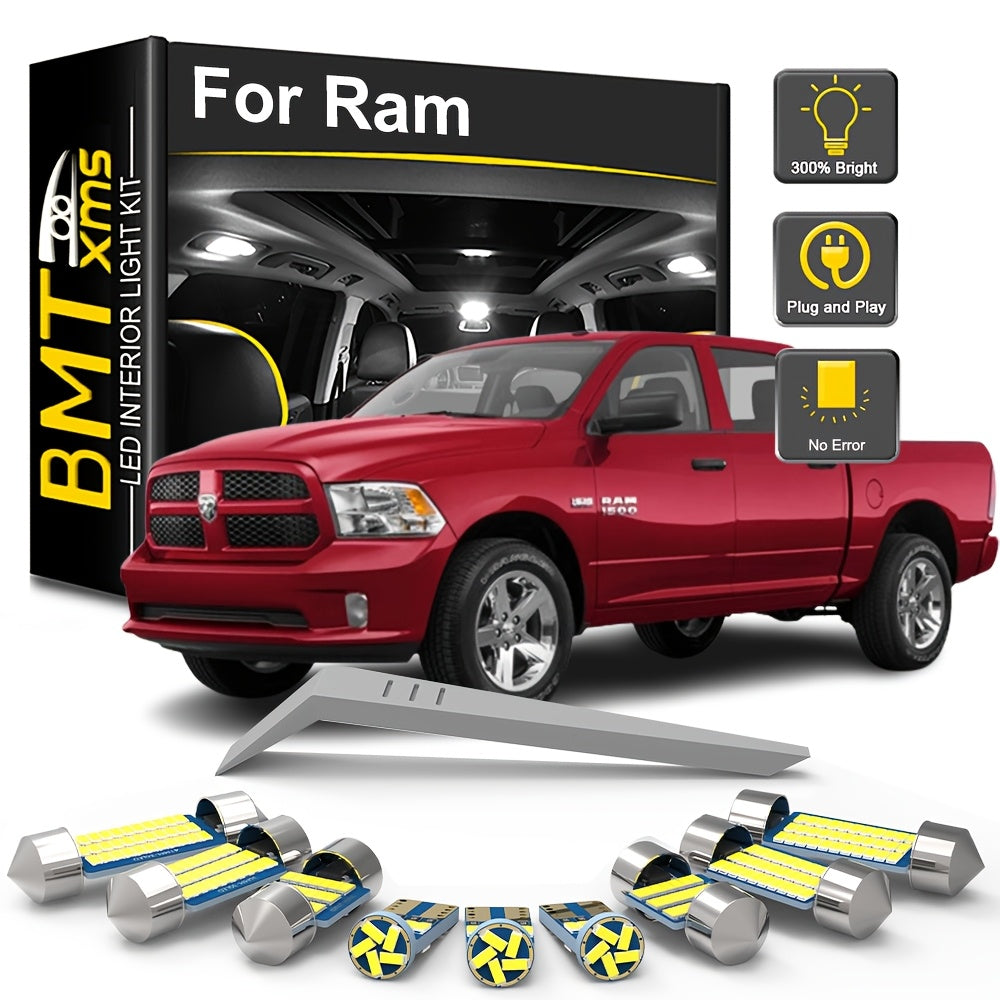 White Interior LED Lights for DODGE Ram 1500 2500 3500 1994-2018 2019 2020 2021 2022 2023 Canbus Car LED Bulbs Map Dome Trunk License Plate Lights