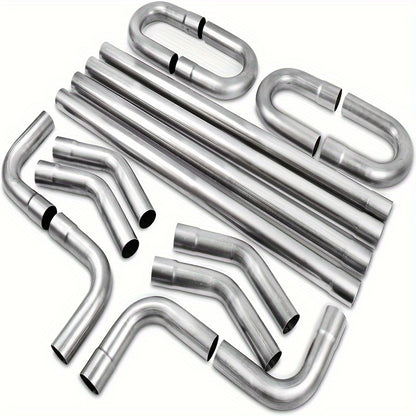 [Exhaust Kit Tubing] 2.5'' Mild Steel Exhaust Kit Tubing Mandrel Bend Pipe Straight U Bend 16 Gauge Universal