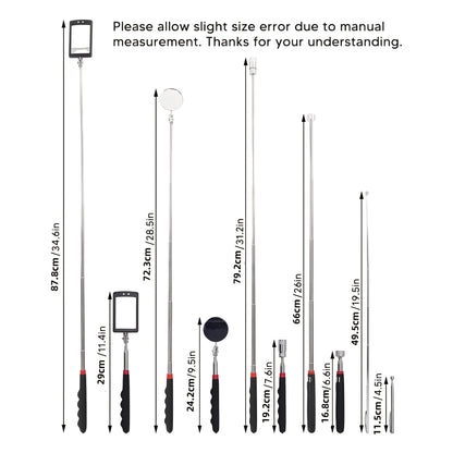 XSLRDKE Magnetic Pick-Up Tool, Adjustable Sticks and 360 Swivel Inspection Mirror, 5 Pack/6 Pack