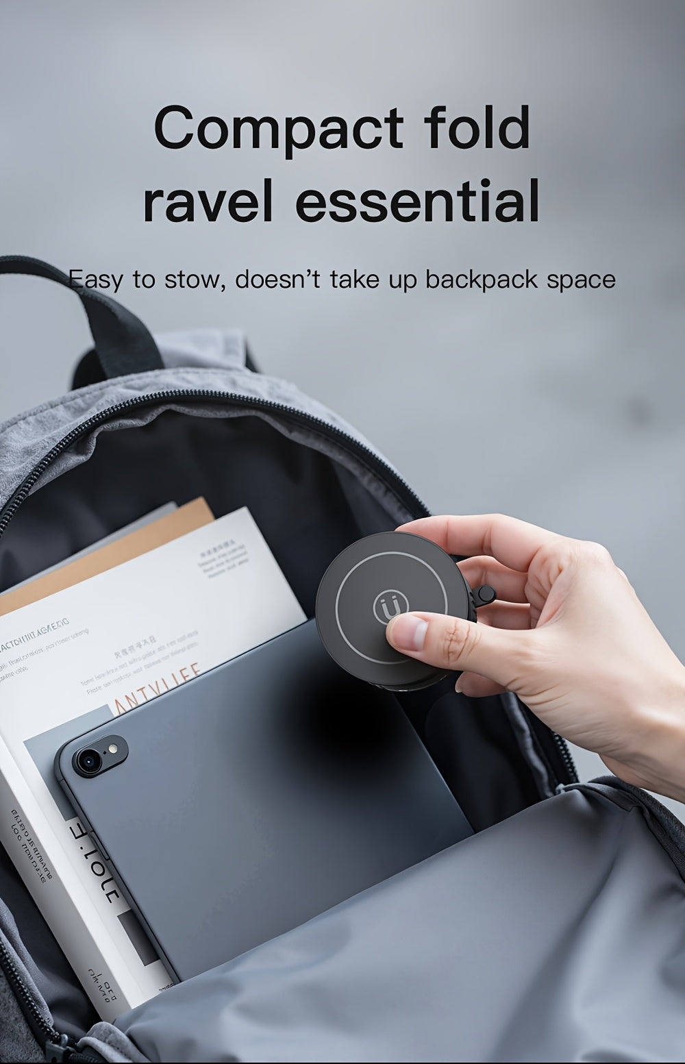 360-Degree Rotatable Magnetic Phone Holder - Compatible with for All Smartphones And Vehicles, Works with Iphone 16/15/14/12 - Compact And Foldable Car Mount with Strong Grip - Trendy Car Accessory
