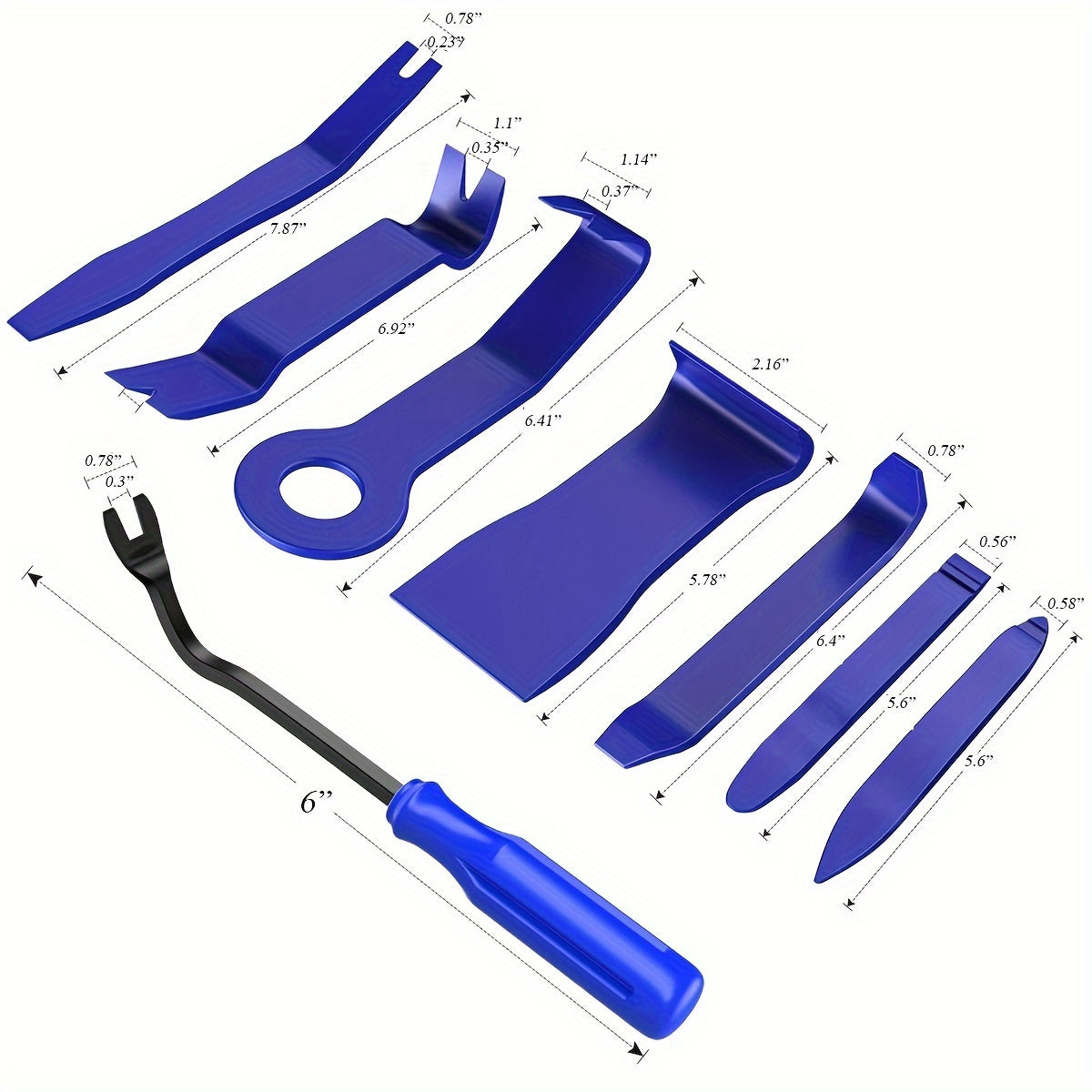 [Car Door Opener Kit] Emergency Car Door Opener Tool Kit, Universal Car Emergency Kit, Car Door-Unlocking Kit With Long Reach Grabber, Wedge Air Bag, Auto Trim Removal Tool Kit And Tool Bag Etc. Blue