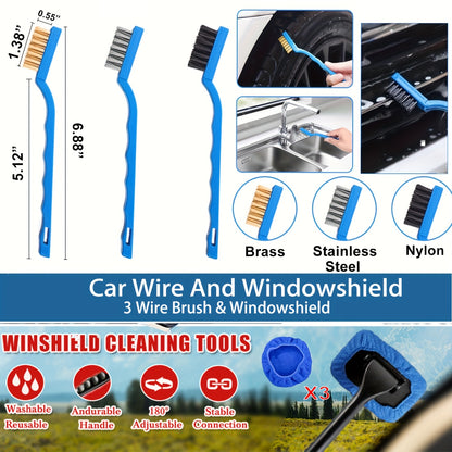 26pcs Car Detailing Brush Set, Car Detailing Kit, Car Detailing Brushes, Car Cleaning Kit, Car Windshield Cleaning Tool, Professional Car Care Kit - Car Wash Brush Kit for Interior Exterior Wheels