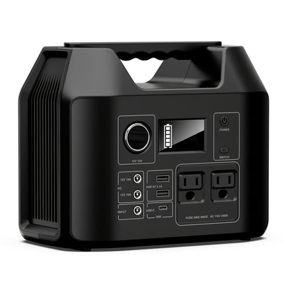 100W/300W Portable Power Station Solar Generator, (Solar Panel Optional), High Capacity Battery Pack, With 2*AC Outlet, DC, USB Port, LED Light, Extra Battery Power Supply For Outdoor Camping, Hiking, Road Trip, CPAP, Fan, Hurricane Emergency, Gift