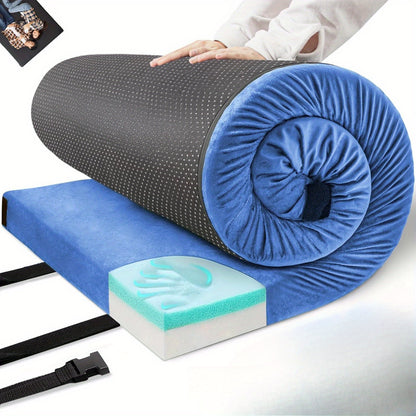 Memory Foam Camping Mattress Pad, Portable Foam Sleeping Pad for Camping, Roll Up Mattress Sleeping Mat for Adults Floor Mattress Guest Floor Bed for Sleepover, Car, Tent SUV Cot Mattress, 72.x24in