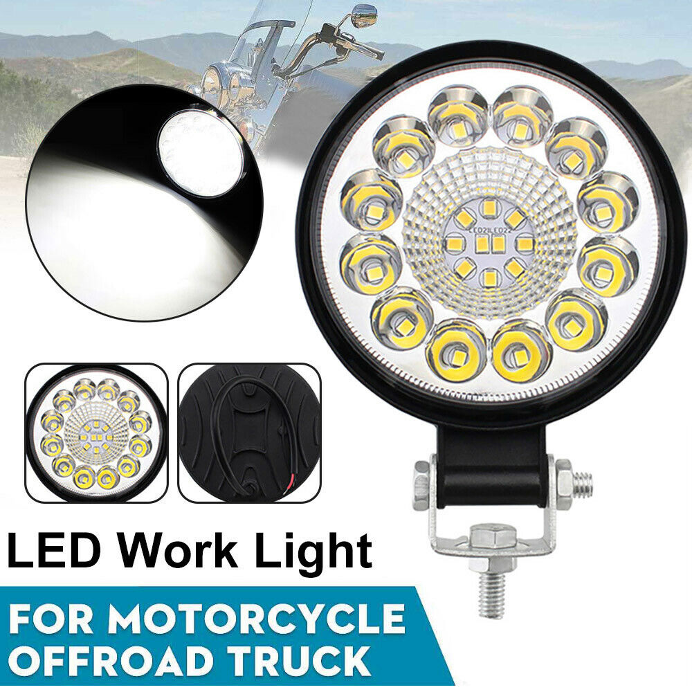 Set of 2 Round LED Off-Road Light Pods, 4.5 Inches, 42 Watts, Designed for Off-Road Driving, Suitable for 12V Vehicles Like Trucks, Tractors, Atvs, And Boats, Without Battery