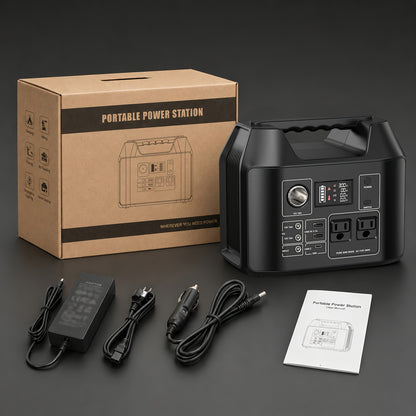 100W/300W Portable Power Station Solar Generator, (Solar Panel Optional), High Capacity Battery Pack, With 2*AC Outlet, DC, USB Port, LED Light, Extra Battery Power Supply For Outdoor Camping, Hiking, Road Trip, CPAP, Fan, Hurricane Emergency, Gift