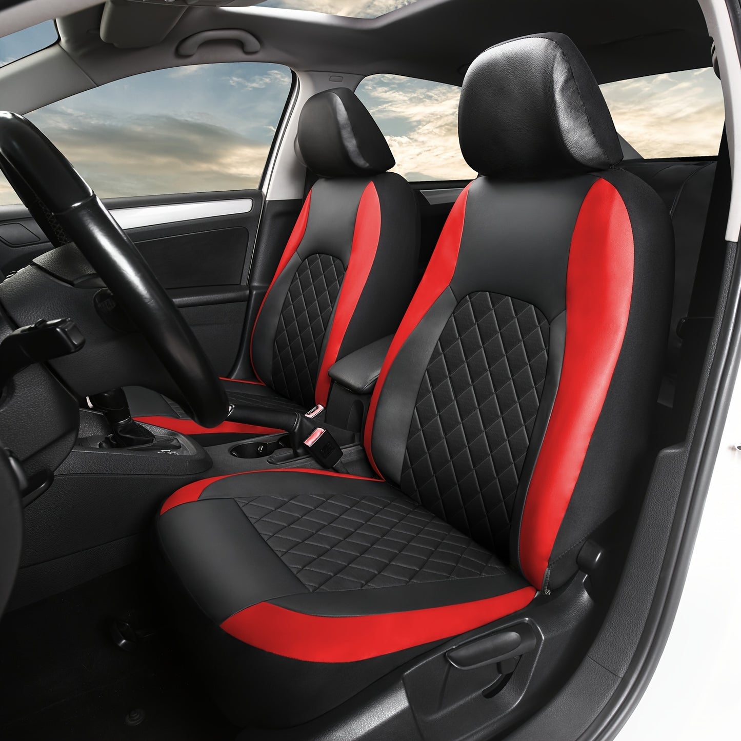 Universal Faux Leather Car Seat Covers Full Set Car Seat Covers Full Set Front Seats And Rear Bench, Universal Fit 5 Seat Covers For SUV, Automotive Truck, for Jeep, for Bmw, Scratch Proof, Car Accessories For Men And Women