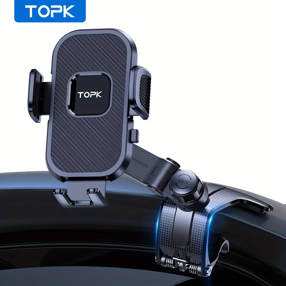 Phone Mount for Car Dashboard, 360 Degree Adjustable Cell Car Phone Holder with Anti-slip Silicone Clip [Multi-Angles&Stable] for All Smartphone
