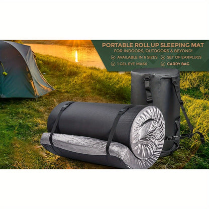 Memory Foam Camping Mattress Pad, Portable Foam Sleeping Pad for Camping, Roll Up Mattress Sleeping Mat for Adults Floor Mattress Guest Floor Bed for Sleepover, Car, Tent SUV Cot Mattress, 72.x24in