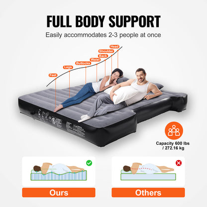 VEVOR Truck Bed Air Mattress 5.5-5.8 ft Full-Size Short Bed Inflatable with Pump