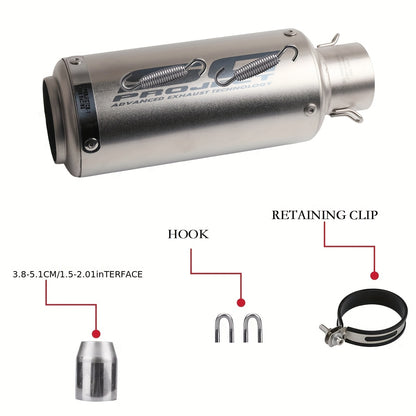 Universal 51MM Caliber Motorcycle Exhaust Pipe for Z900 FZ6 RC390 S1000XR | Stainless Steel, Brand: ANMIEN, Suitable for Off-road Motorcycles