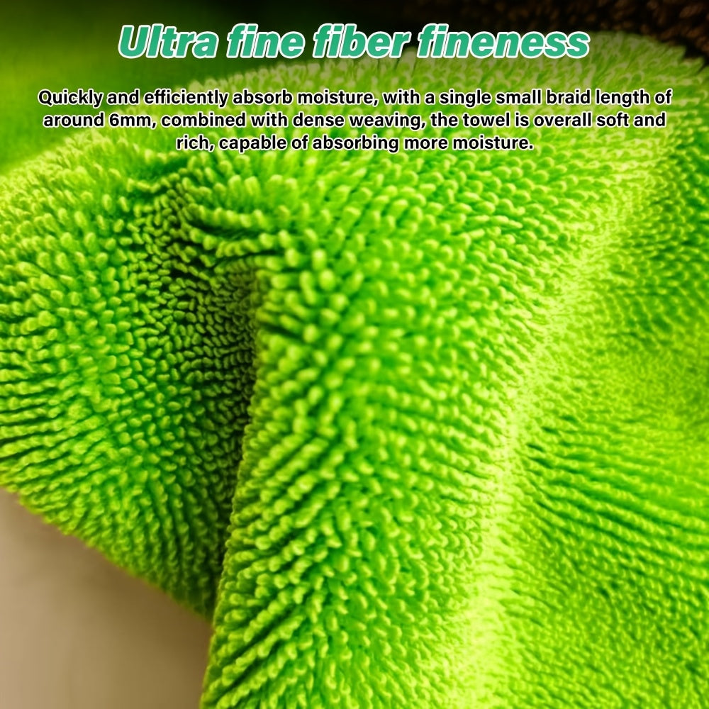 High Absorbency - Dual-Sided Microfiber Car Drying Towel | 1400GSM Size 15.75"x23.62" - Twisting Yarn Technology, Scratch-Free, Machine Washable for Car Cleaning & Dryer, Car Washing Equipment Accessories, Microfiber Towel