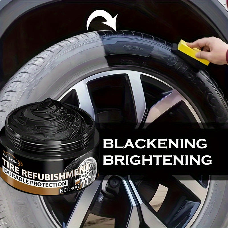 Tire Blackening Wax — Long-Lasting Shine & Scratch Concealment for Car, Bike & Motorcycle Wheels