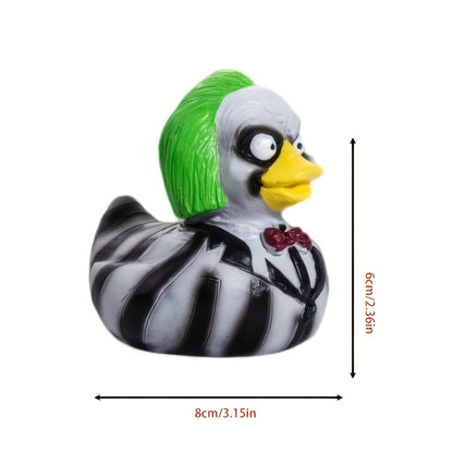Gothic Resin Duck Figurine, Dark Aesthetic Spooky Duck Statue, Creepy Cute Halloween Duck Decor for Desktop & Outdoor Garden