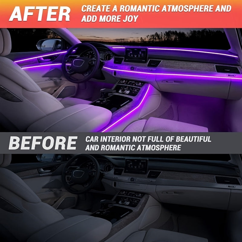 LED Light Bar 135-Inch for SUV Truck App-Controlled Music Sync Multi-Color Ambient Interior Lighting Kit USB Powered Precise Dimming Decorative