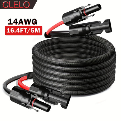 1pc Solar Panel Extension Cable, Flame Retardant Protective Sleeve Twin Wire with Female And Male MC4 Connectors for Car, RV, Photovoltaic Systems Extension Cords