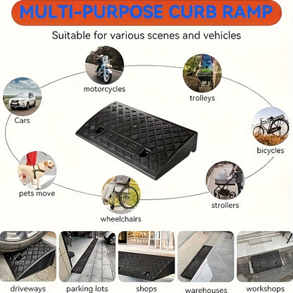 2pcs Car Sidewalk Ramp - Portable Threshold Ramp, Suitable for Sidewalks, Cars, Wheelchairs And Pet Mowing - Ideal for Homeowners And People with Mobility Issues - Outdoor Use - Great Gift for Seniors And Pet Owners