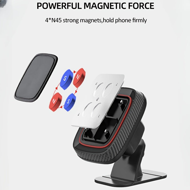 [Magnetic Phone Holder] VUXS Powerful Magnet Phone Holder, Used for Dashboard, Rotatable Magnetic Phone Holder, Compatible with iPhone, Samsung And Other Phones, with 4 Metal Plates And 4 Reinforced Magnets, High-Quality Magnetic Phone Holder