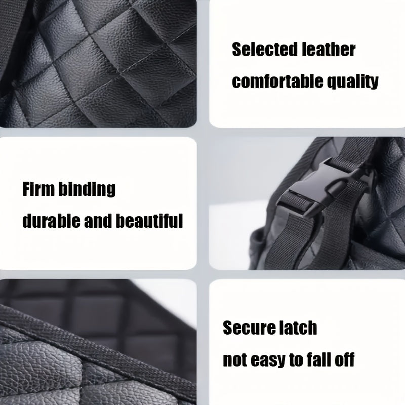 Car Seat Back Organizer PU Leather – Large Capacity Storage Net Bag, Hanging Mount, Lightweight Car Interior Accessory, Single & 2-Pack Options