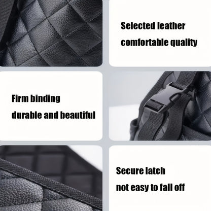 Car Seat Back Organizer PU Leather – Large Capacity Storage Net Bag, Hanging Mount, Lightweight Car Interior Accessory, Single & 2-Pack Options
