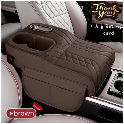 1 Car Center Console Tray with Raised Design, Tissue Box and Cup Holder, Multi-Color Options, Storage Mat, Includes a Gift Card