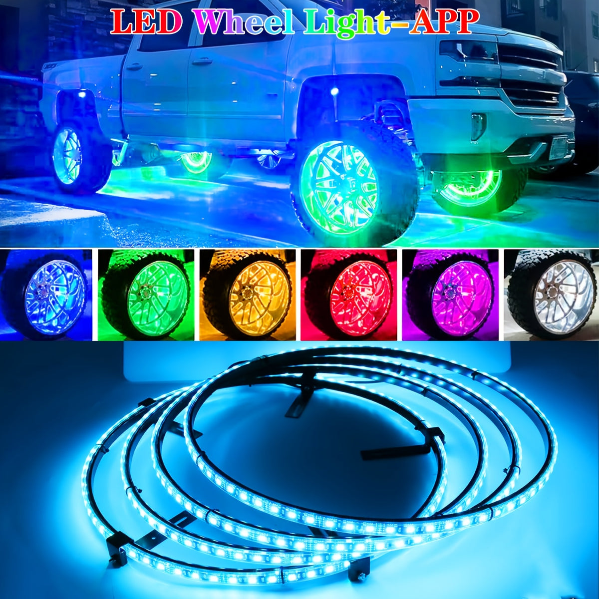 Car Underglow & Wheel Lights – App & Dual Control LED Chassis Ambient Light for Truck, Jeep Wrangler, Tesla, Ford & More