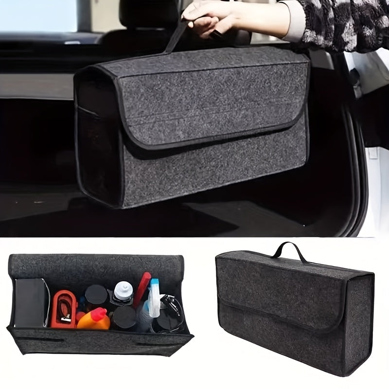 Car Trunk Felt Folding Storage Box, Interior Organizer Bag, Camping Additions Save Space, Scratch Resistant Interior Protection, Suitable for Business And Personal Travel, Durable Structure, Foldable Storage for Home/Car, Essential Items for Travel